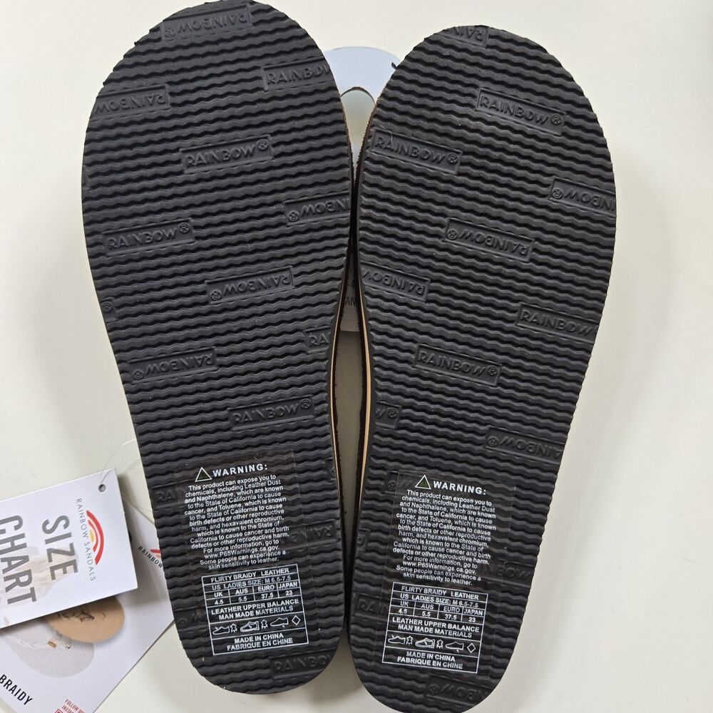 NWT Rainbow Flirty Braidy Flip Flops Sandals Sierra Brown Women's Med 6.5-7.5 - Picture 3 of 7